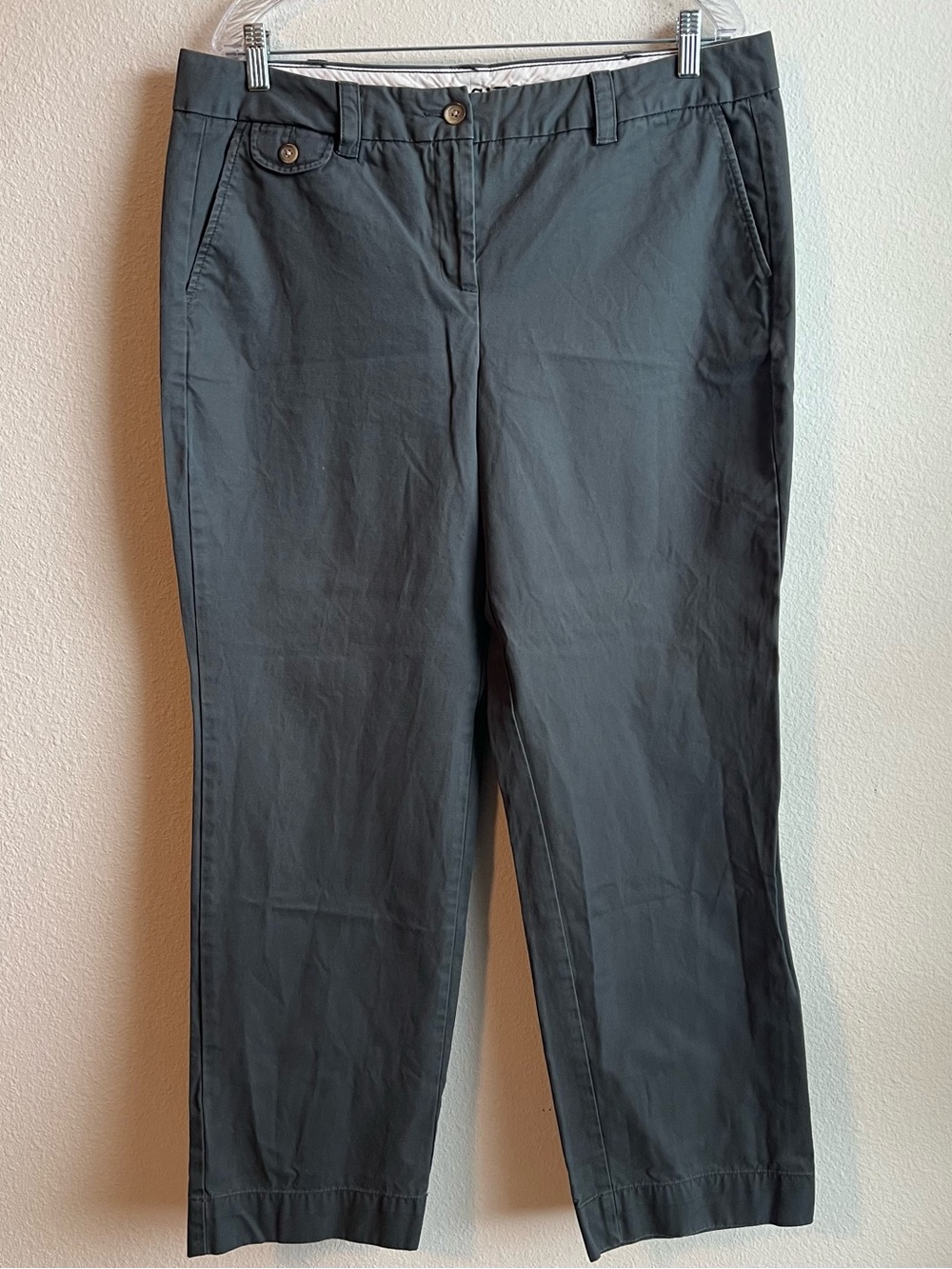 Lands' End Women's Straight-Leg Trousers in Charcoal